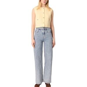 Maje Rhinestone Blue Baggy Denim Jeans Size 34 / US 0